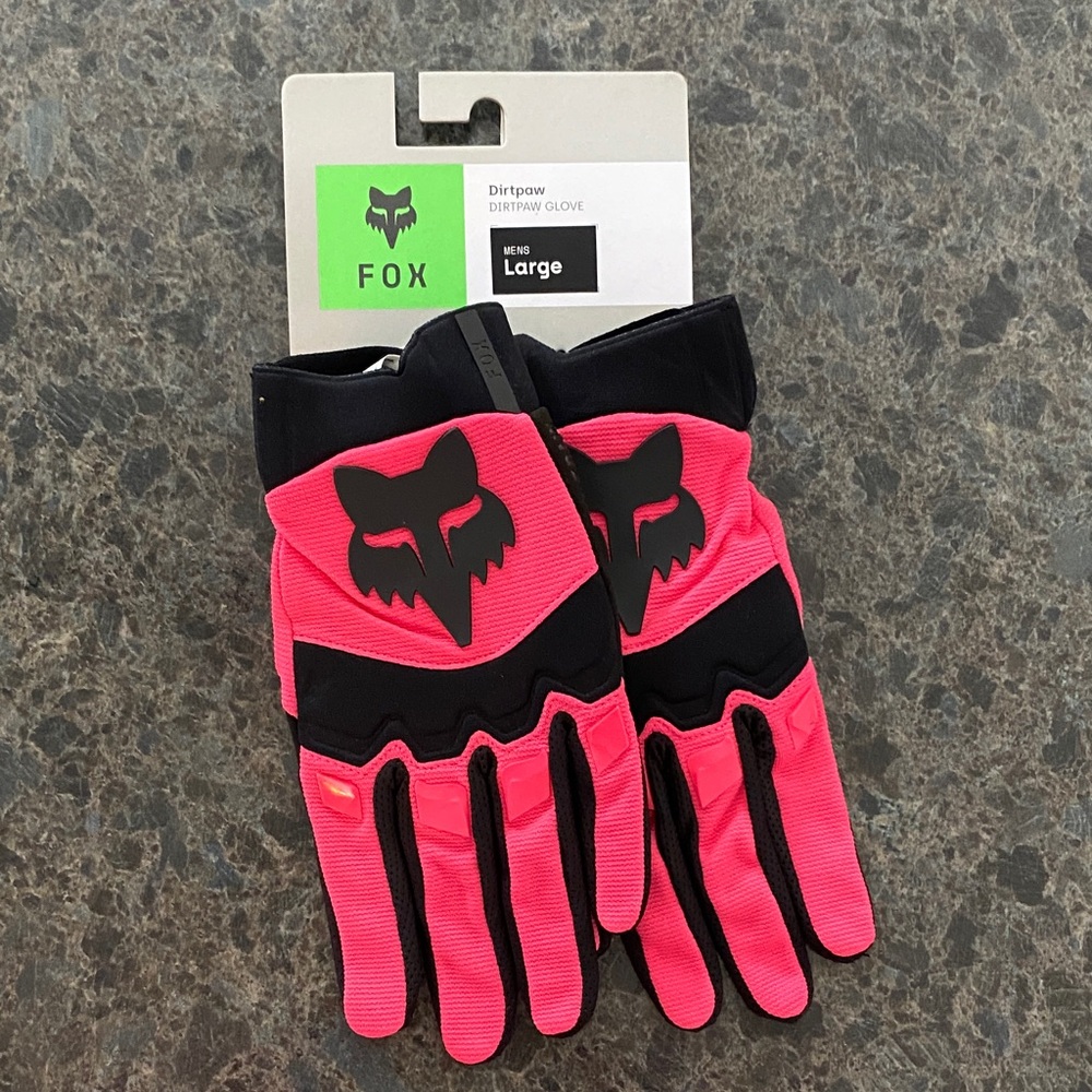 Fox Vibrant Pink and Black Gloves Men’s Large